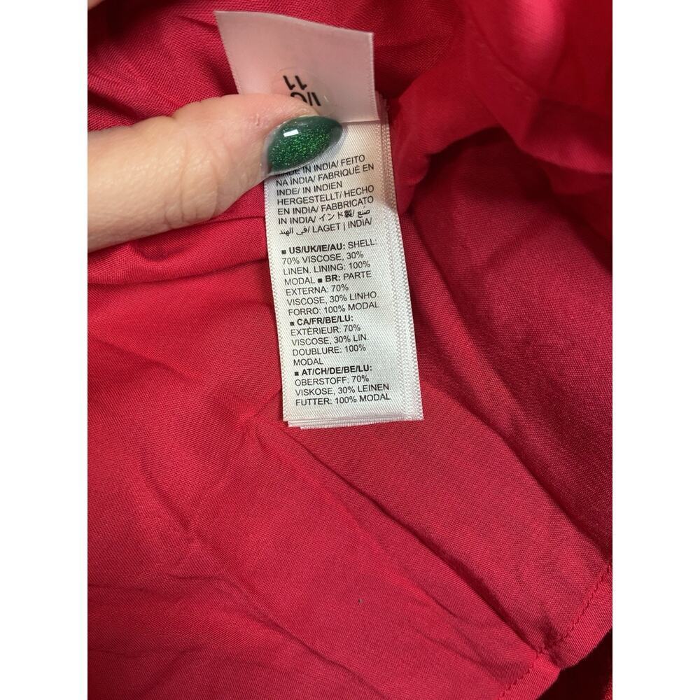 The Drop Size XL NWT Red Smocked Bodice Spaghetti Strap Maxi Dress Linen - Picture 9 of 10